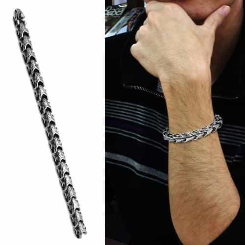 Stainless Steel Silver V-Pattern Arrow Link Bracelet view 2