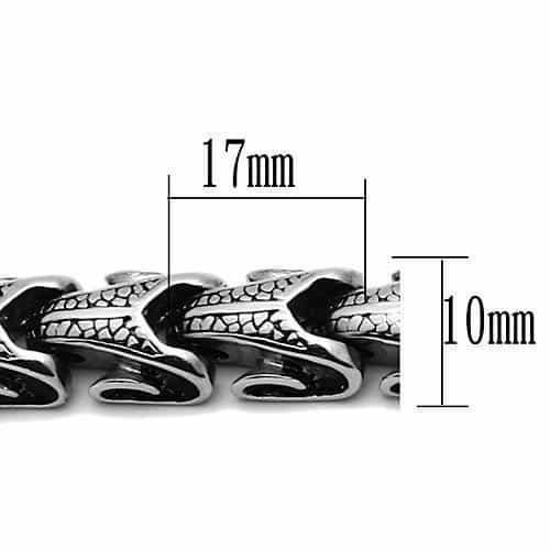 Stainless Steel Silver V-Pattern Arrow Link Bracelet view 3