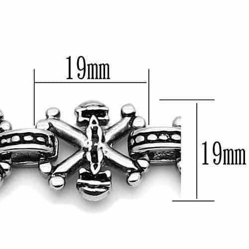 Stainless Steel Silver Ornate Cross Link Chain Bracelet view 3