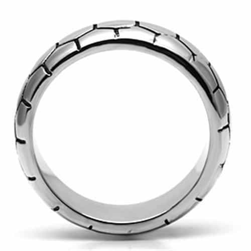 Stainless Steel Silver Honeycomb Pattern Wide Band Ring view 3