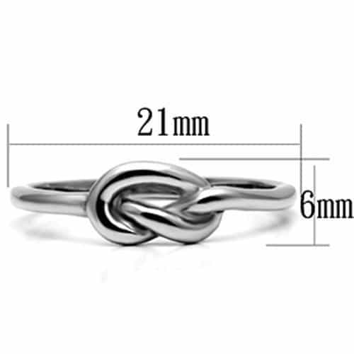 Stainless Steel Silver Love Knot Polished Ring view 2