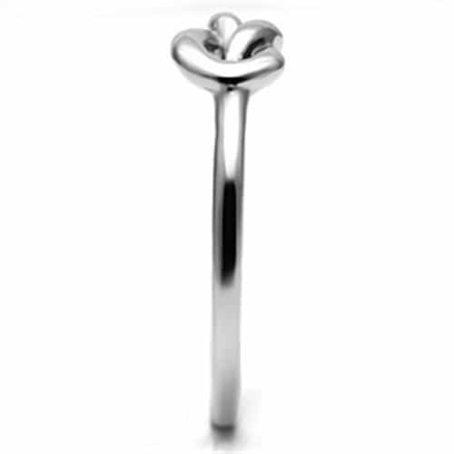 Stainless Steel Silver Love Knot Polished Ring view 8