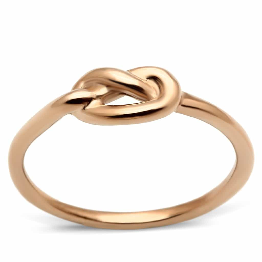 Stainless Steel Rose Gold IP Love Knot Polished Ring view 1