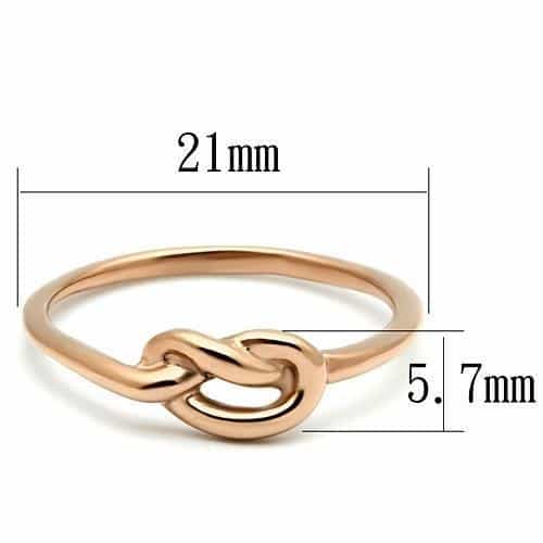 Stainless Steel Rose Gold IP Love Knot Polished Ring view 6
