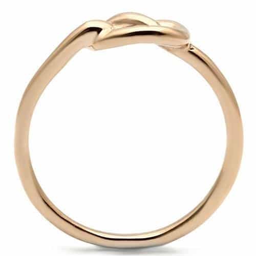 Stainless Steel Rose Gold IP Love Knot Polished Ring view 3