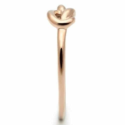 Stainless Steel Rose Gold IP Love Knot Polished Ring view 8