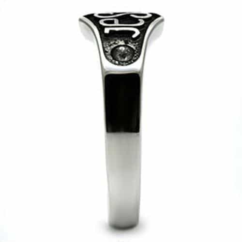 Stainless Steel Silver Jesus Script Faith Ring view 8
