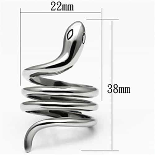 Stainless Steel Silver Snake Coil Spiral Wrap Modern Ring view 2