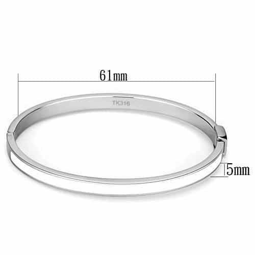 Stainless Steel Silver Polished Hinged Thin Bracelet view 2