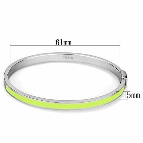 Stainless Steel Silver Yellow Enamel Hinged Thin Bracelet view 2