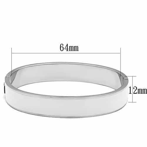 Stainless Steel Silver Polished Hinged Squared Bracelet view 2