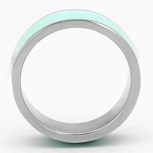 Stainless Steel Silver Mint Enamel TRUTH Script Band Ring view 7