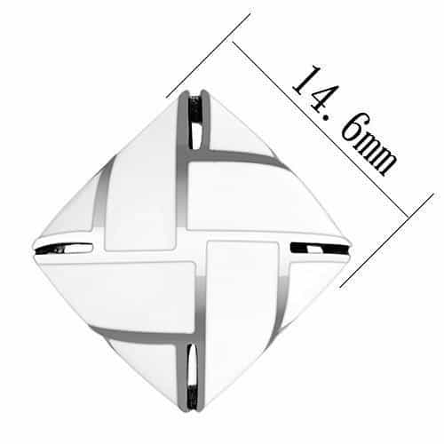 Stainless Steel Silver Polished Geometric Diamond Shape Earrings view 2