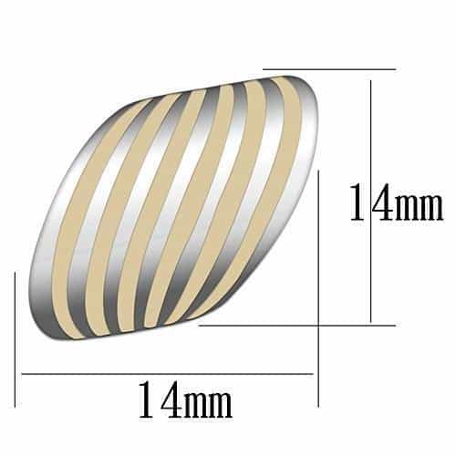 Stainless Steel Silver Gold Enamel Stripe Oval Clip Earrings view 2