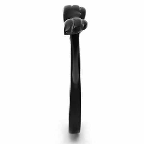 Stainless Steel Dark IP Wing Open Adjustable Ring view 8