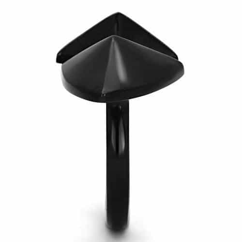 Stainless Steel Dark IP Double Spike Horn Open Ring view 4