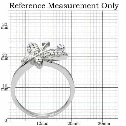 Sterling Silver CZ Pave Butterfly Dragonfly Ring view 2