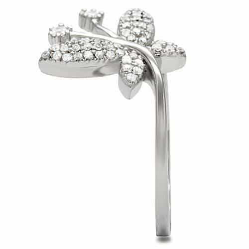 Sterling Silver CZ Pave Butterfly Dragonfly Ring view 5