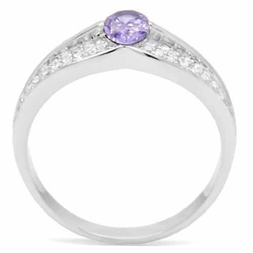 Sterling Silver CZ Round Tanzanite Pave Ring view 4
