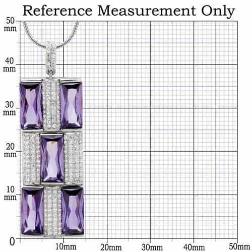 Sterling Silver Amethyst Baguette Grid Pave Pendant view 7