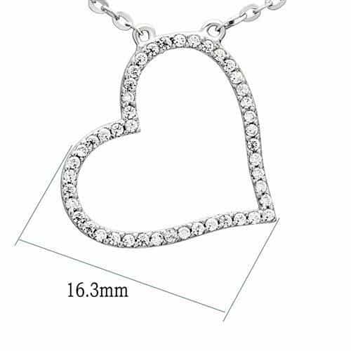 Sterling Silver CZ Open Heart Large Pendant view 2