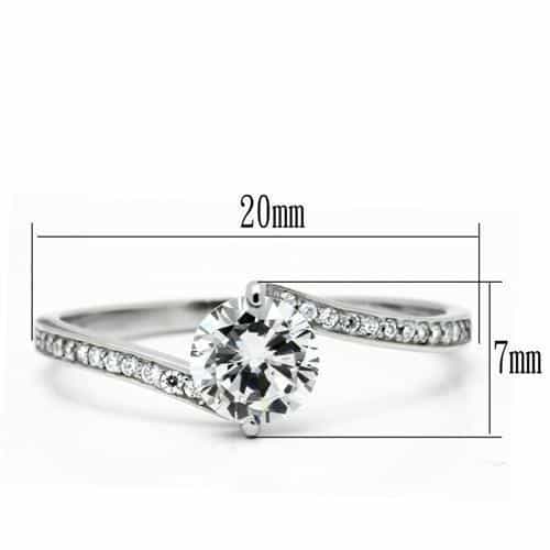 Sterling Silver CZ Round Solitaire Pave Thin Band Ring view 6