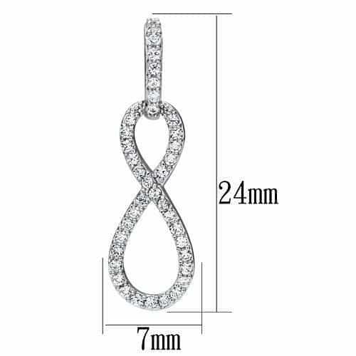 Sterling Silver CZ Pave Infinity Drop Earrings view 3