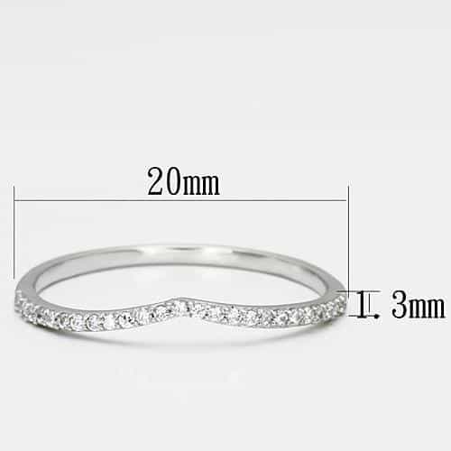 Sterling Silver CZ Pave Slim Eternity Thin Band Ring view 7