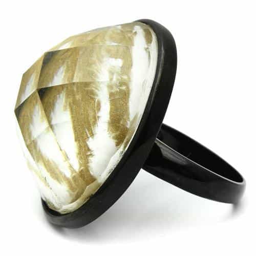 Brass Blue Enamel Band Ring | The Stainless Jewelry view 3