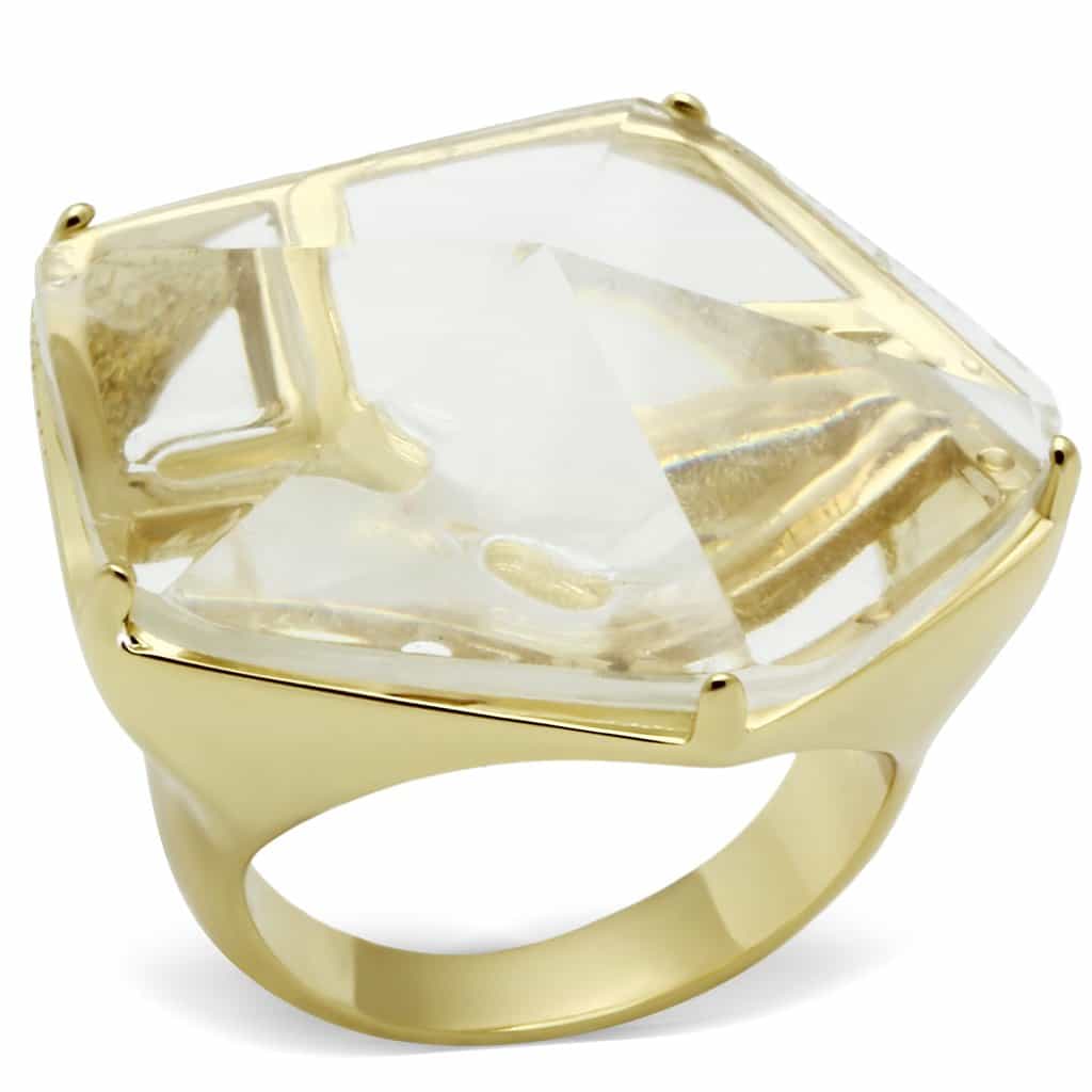 Brass Citrine Solitaire Ring | The Stainless Jewelry view 4