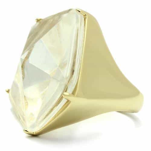 Brass Citrine Solitaire Ring | The Stainless Jewelry view 6