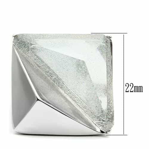 Brass White Shimmer Diamond Ring | The Stainless Jewelry view 5