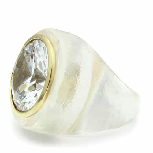 Brass Modern Cushion Ring | The Stainless Jewelry view 3