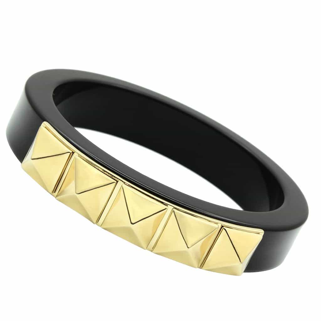Brass Black Studded Band Bangle | The Stainless Jewelry view 1