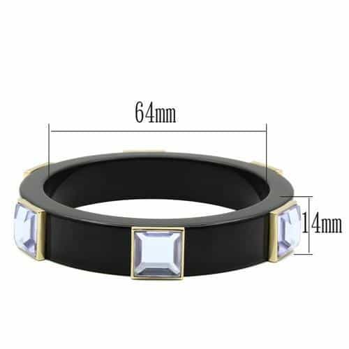 Brass Black Geometric Band Bangle | The Stainless Jewelry view 2