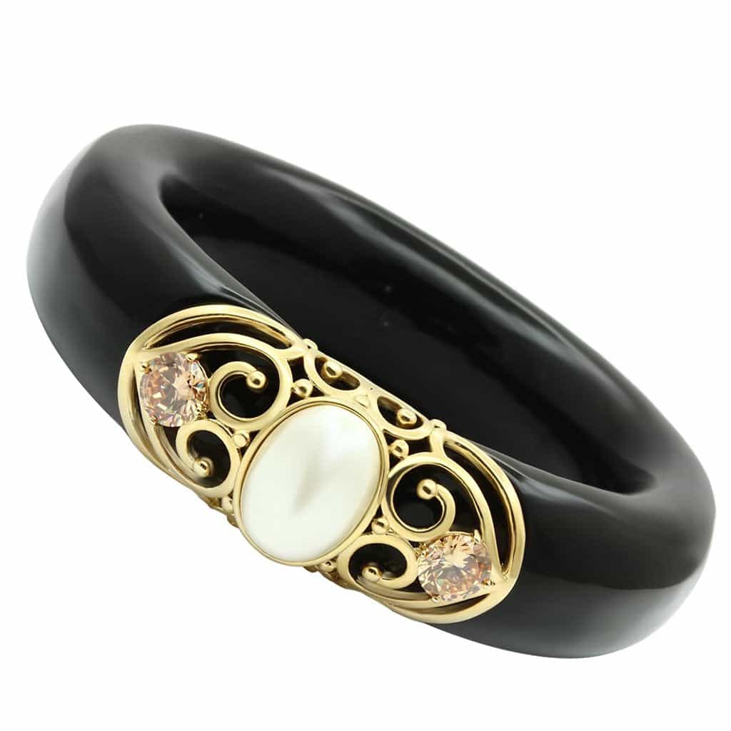 Brass Black Bold Band Bangle | The Stainless Jewelry view 1