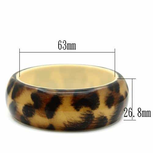 Resin Rose Gold Oval Bar Stud Bangle | The Stainless Jewelry view 2