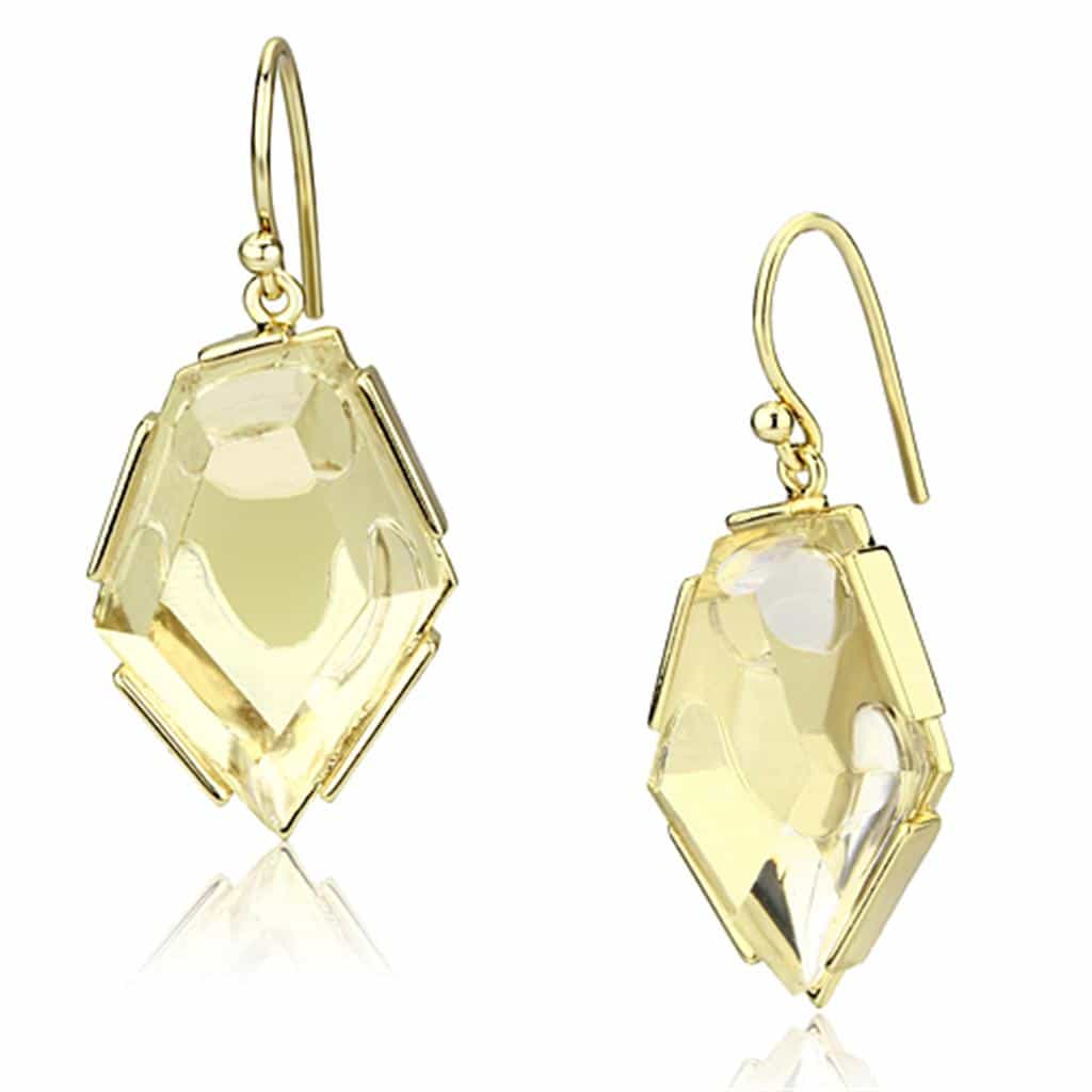 Brass Mint Enamel Earrings | The Stainless Jewelry view 1