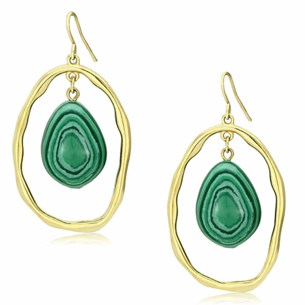 Brass Cream Enamel Cuff Earrings | The Stainless Jewelry view 1