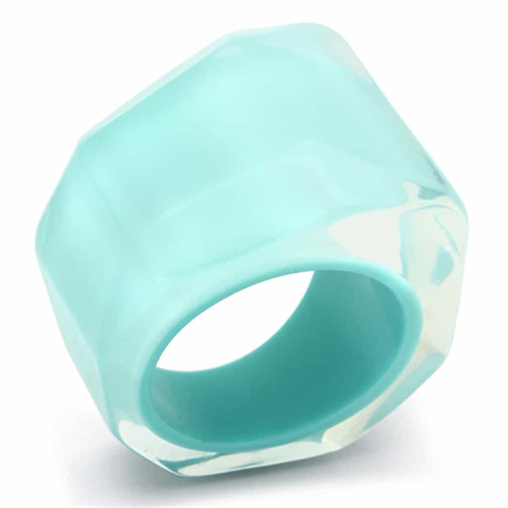 Resin Blue Bead Ring | The Stainless Jewelry view 1