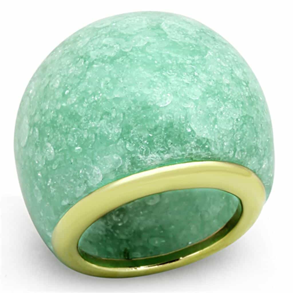 Stainless Steel Amazonite Globe Ring | The Stainless Jewelry view 5