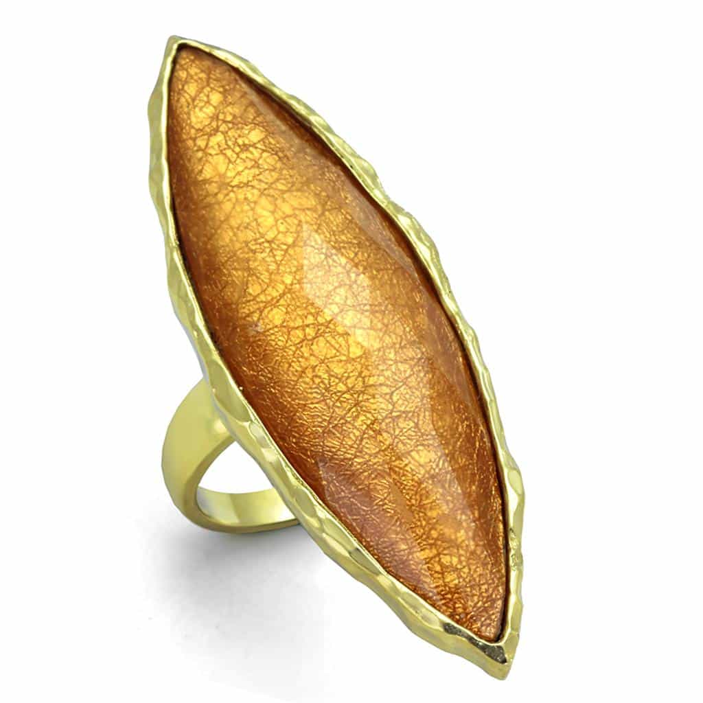 Stainless Steel Orange Marquise Ring | The Stainless Jewelry view 1