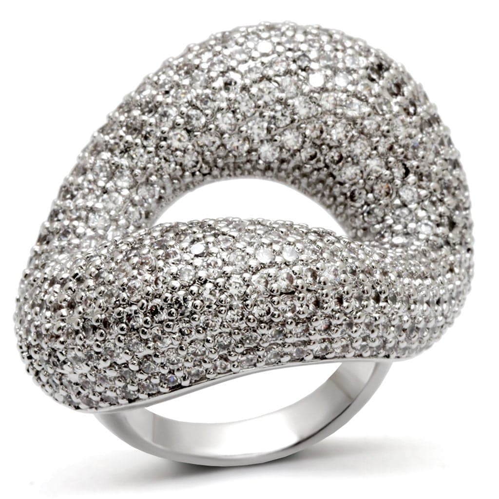 Brass CZ Pavé Split Dome Ring | The Stainless Jewelry