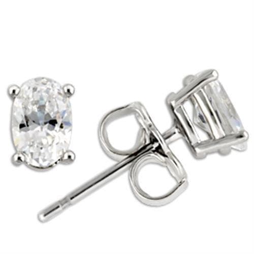 Sterling Silver Oval Shaped Stud Earrings | The Stainless Jewelry