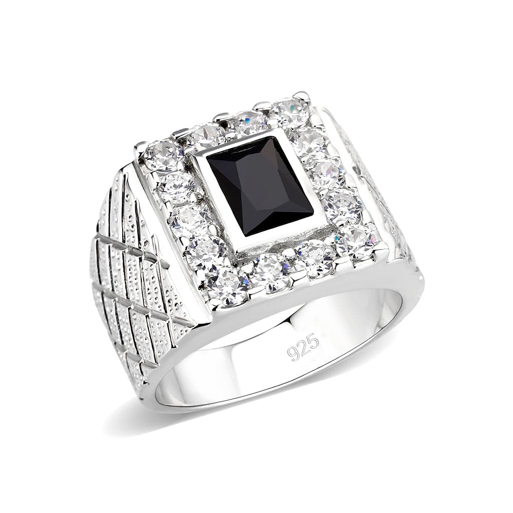 Sterling Silver Onyx Square Ring