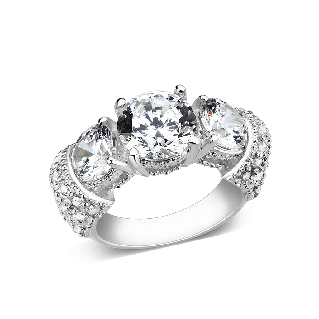 Sterling Silver CZ Princess Solitaire Ring