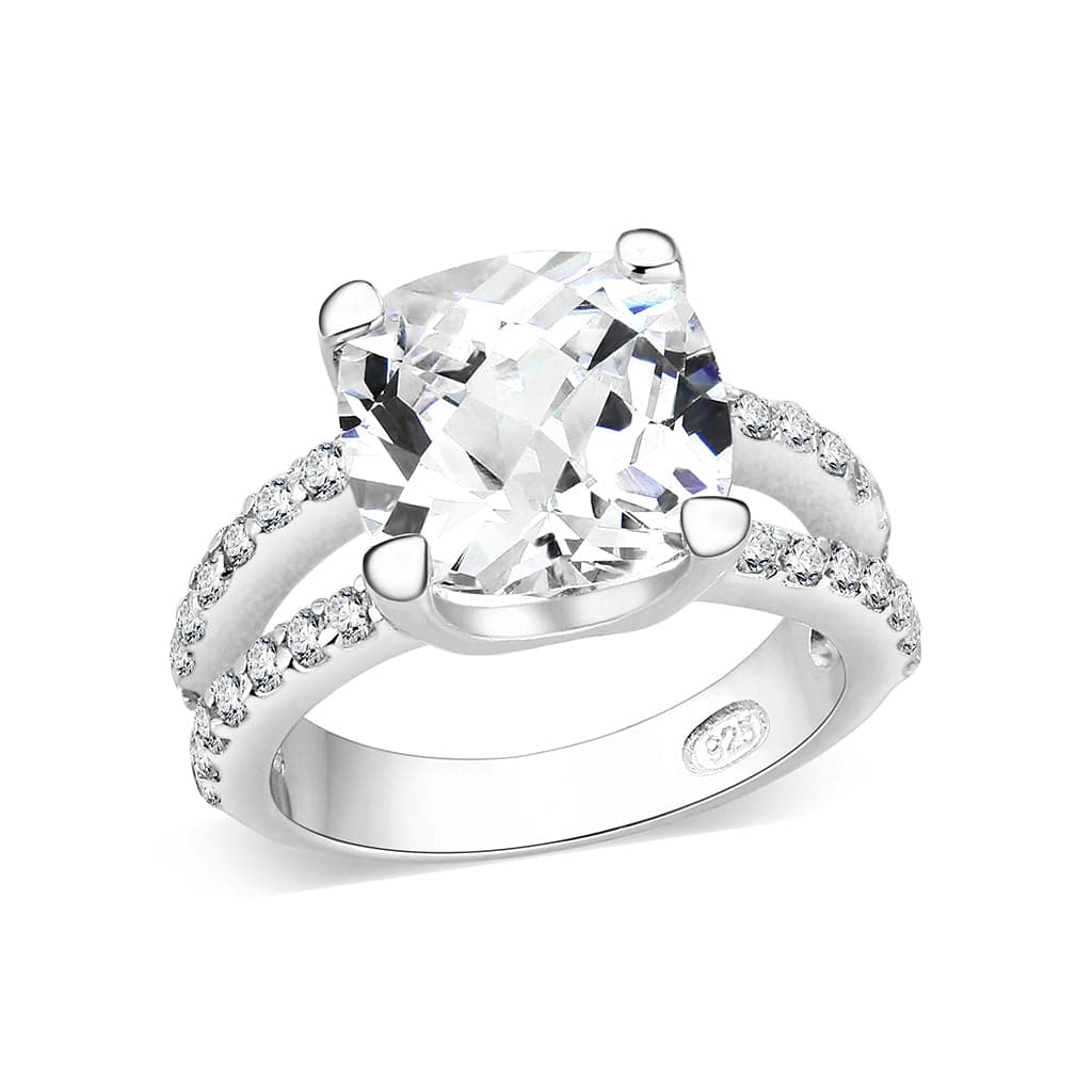 Sterling Silver CZ Round Solitaire Prong Ring
