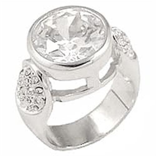Brass CZ Round Bezel Pavé Ring