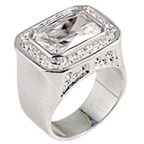 Brass CZ Emerald Cut Pavé Halo Ring