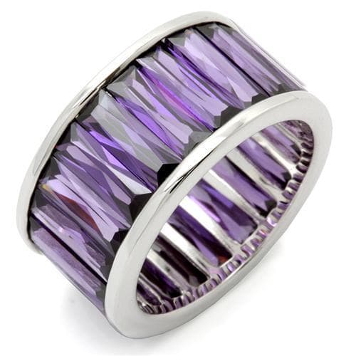 Brass Amethyst Baguette Channel Band Ring